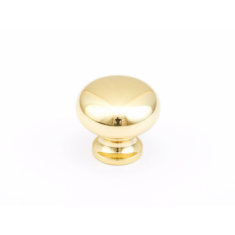 Traditional Round Knob, Polished Brass
