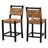 Bali & Pari Raniya Seagrass Counter Stool Set Of 2 - Solid Mango Wood Frame With Woven Seat And Backrest, Rustic Boho Style Dining Or Kitchen Island Seating, Black-1796073178