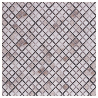 Tapis géométrique beige / brun