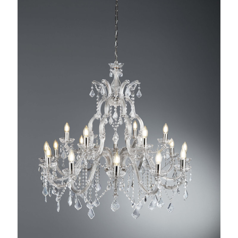 Kelly 18 - Light Candle Style Chandelier, Chrome