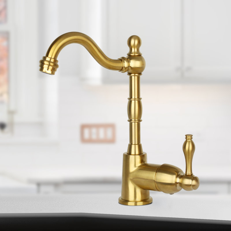 One-Handle Widespread Kitchen Bar Faucet, Brushed Gold