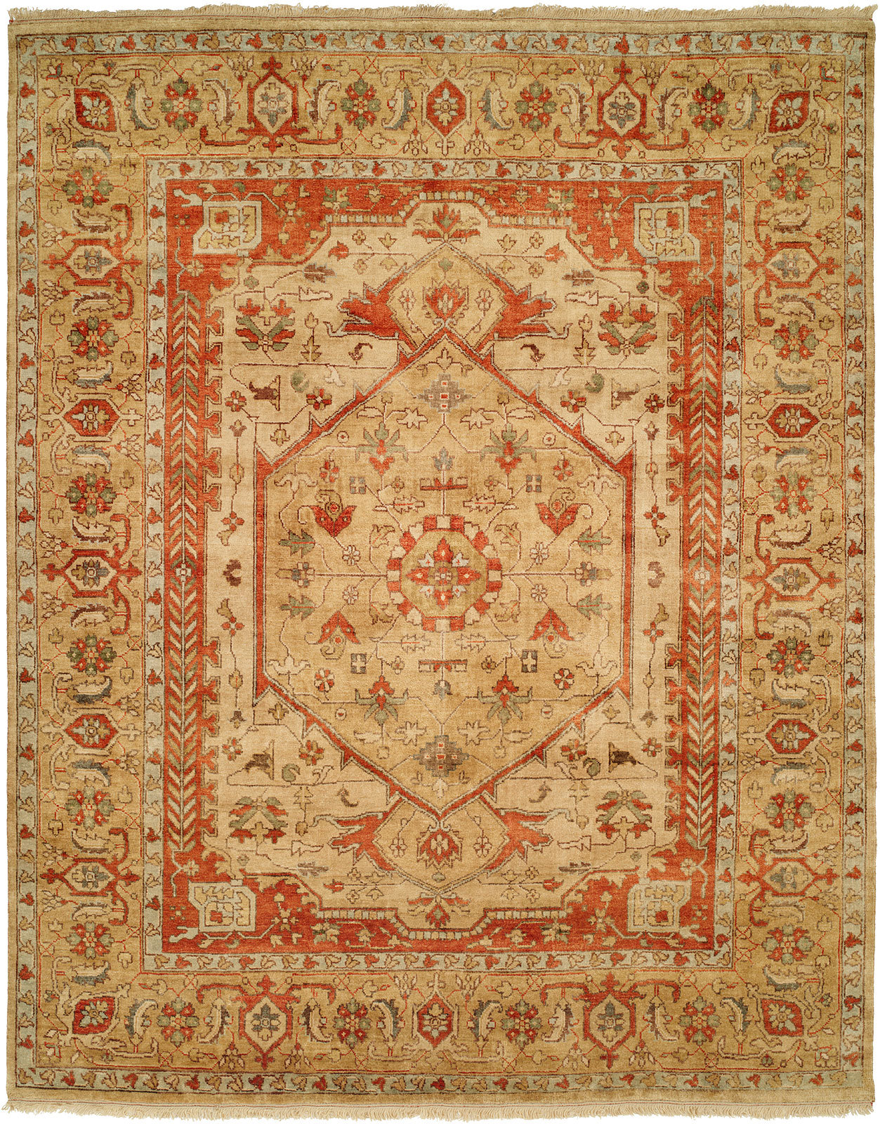 Madison Couture Rugs Oriental Hand-Knotted Wool Beige Area Rug | Perigold