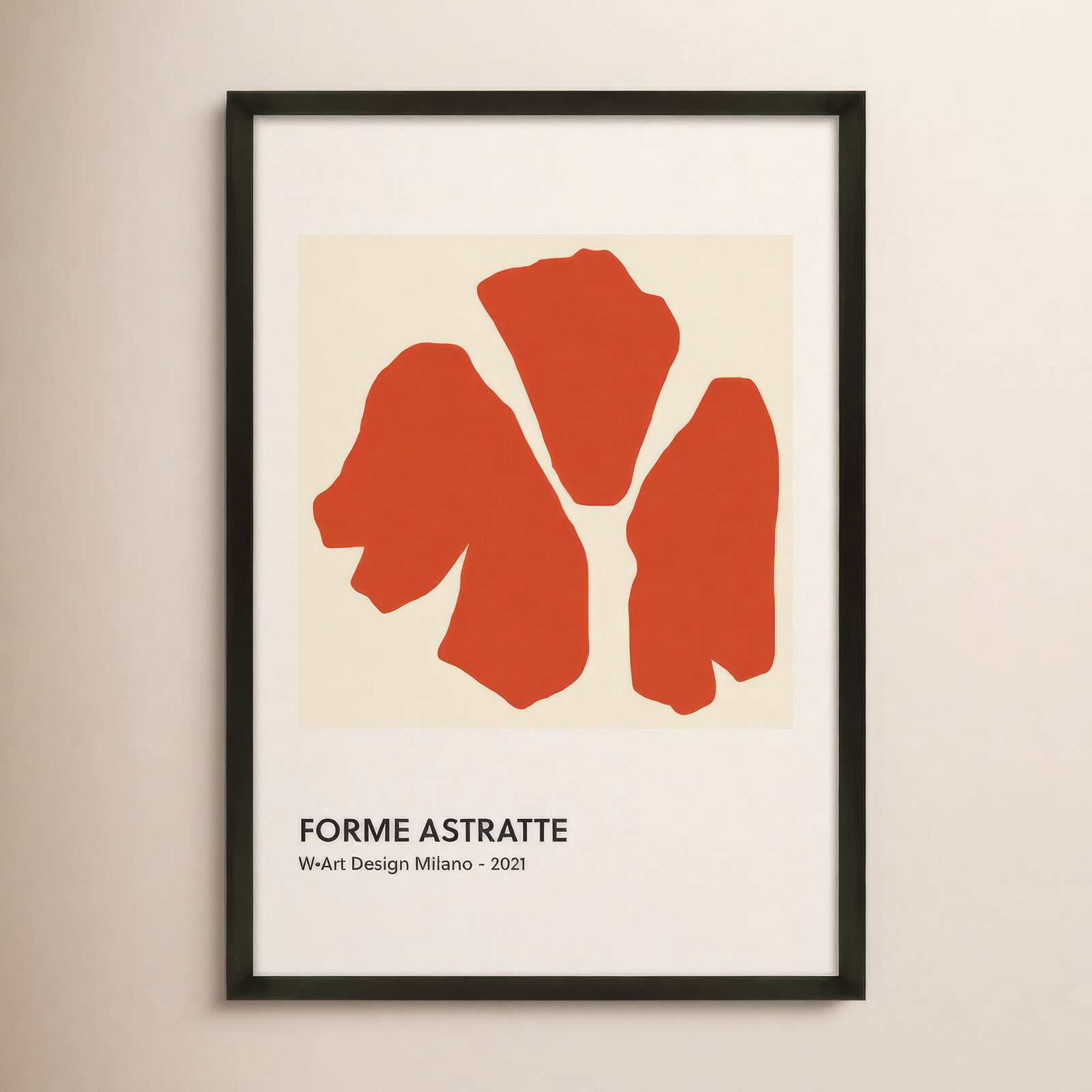 Forme Astratte Red by Romina Gadler, Black Framed Paper, 20" H x 14" W x 1.25" D