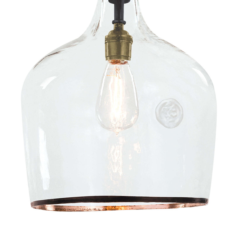 Rustic Bronze Teardrop Mini Pendant with Clear Glass Shade