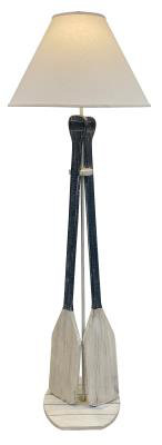 Nautical Stripe 2-Paddle Floor Lamp, Cream/Navy