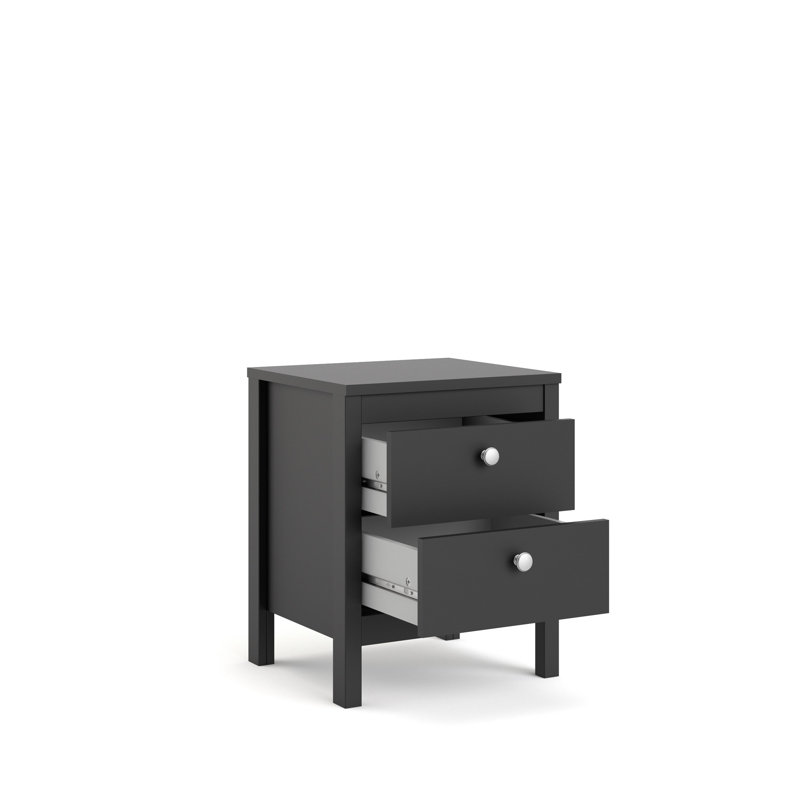 Besiana 43.6 cm W Bedside Table, Black