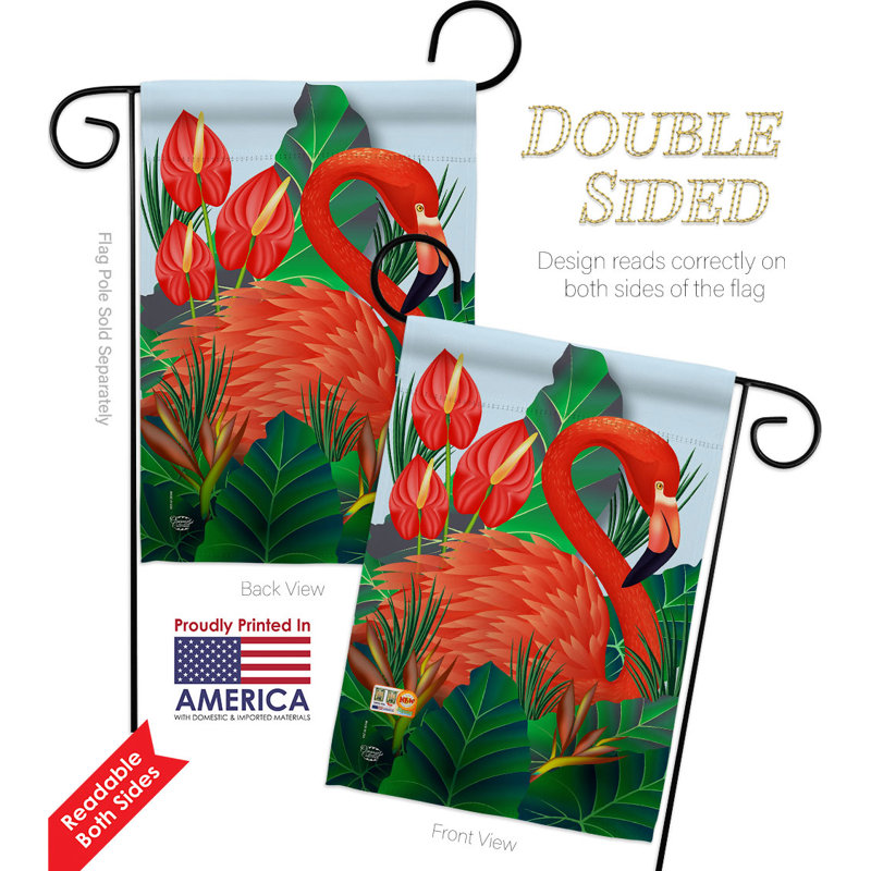 Ensemble de drapeaux en polyester 19 x 13 po Flamingo Paradise