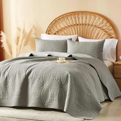 3 Piece Full/Queen Quilt Set,Lightweight Bedspread Coverlet with Pillow Shams
