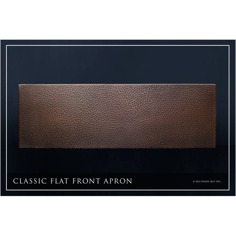 Luxury Heavy 12-Gauge Copper Farmhouse Sink, Includes Accessories, Flat Front