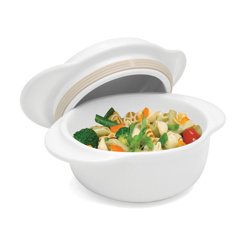 Make And Take Collection Round Ceramic Casserole, 3.75" H x 6.25" W x 7.88" D