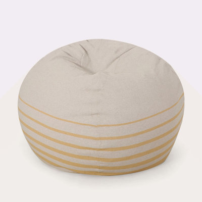 5 Foot Rounded Bean Bag,Striped Yellow