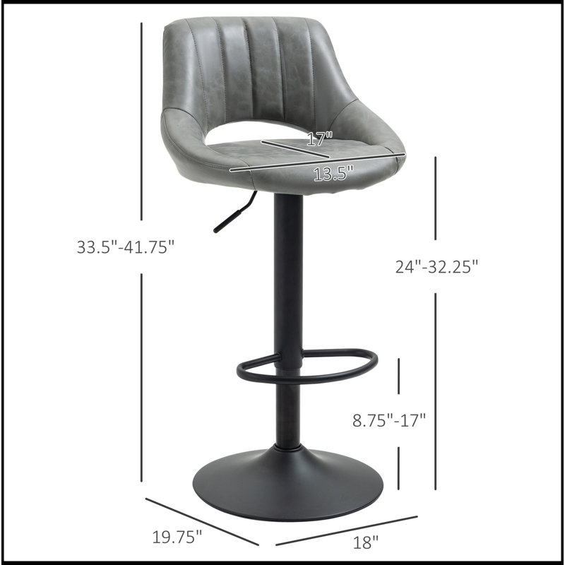 Ensemble de 2 tabourets de bar, tabourets de bar pivotants à hauteur réglable, base ronde en métal lourd et repose-pieds