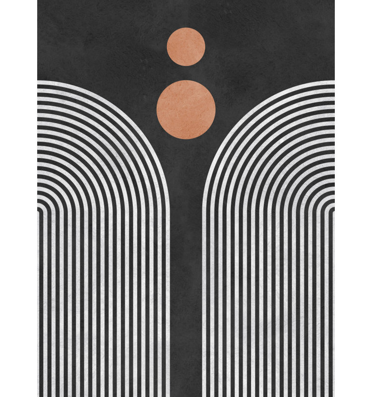 "Circles 3", art mural texturé encadré, Cadre noir, H 14 po x l 10 po