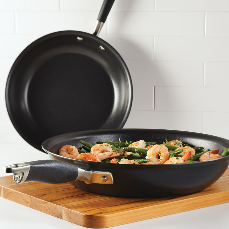 Anolon Advanced Home 10.25 & 12.75-Inch Aluminum Frying Pan 2 Piece Set, Onyx