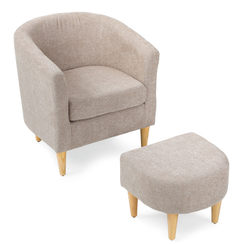 Fauteuil d'appoint rembourré Meruert, Beige