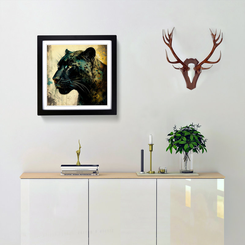 Panther - Framed Print, Black
