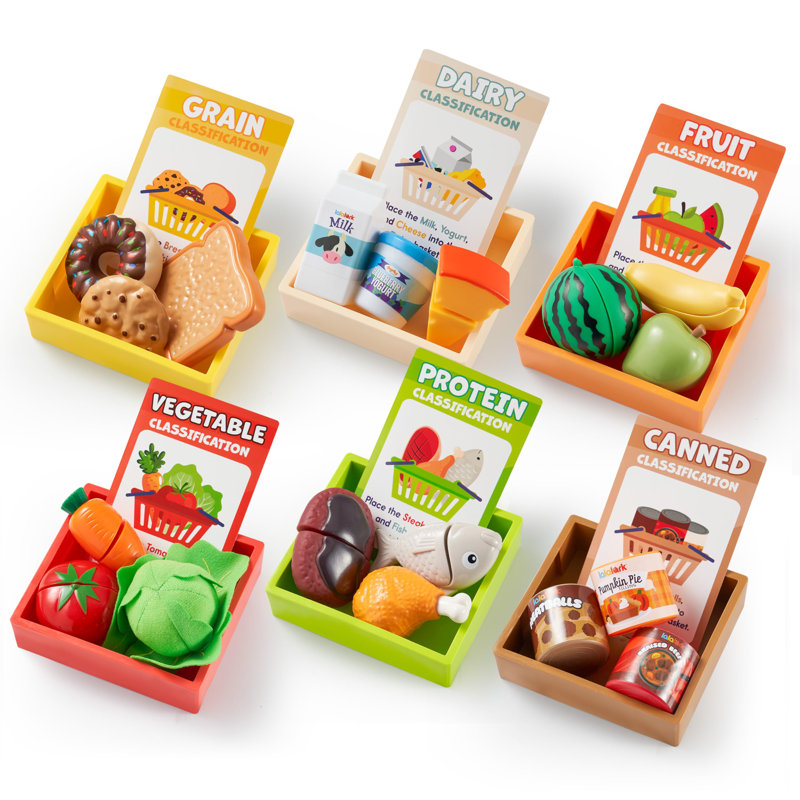 Color Sorting Food Toy with Display Rack & 6 Boxes
