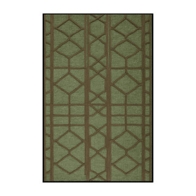 Machine Washable Trellis Brown Area Rug