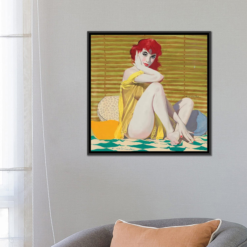 Reproduction d'art graphique sur toile tendue, Toile avec cadre noir, H 18 po x l 18 po x P 1,5 po, Pas de tapis