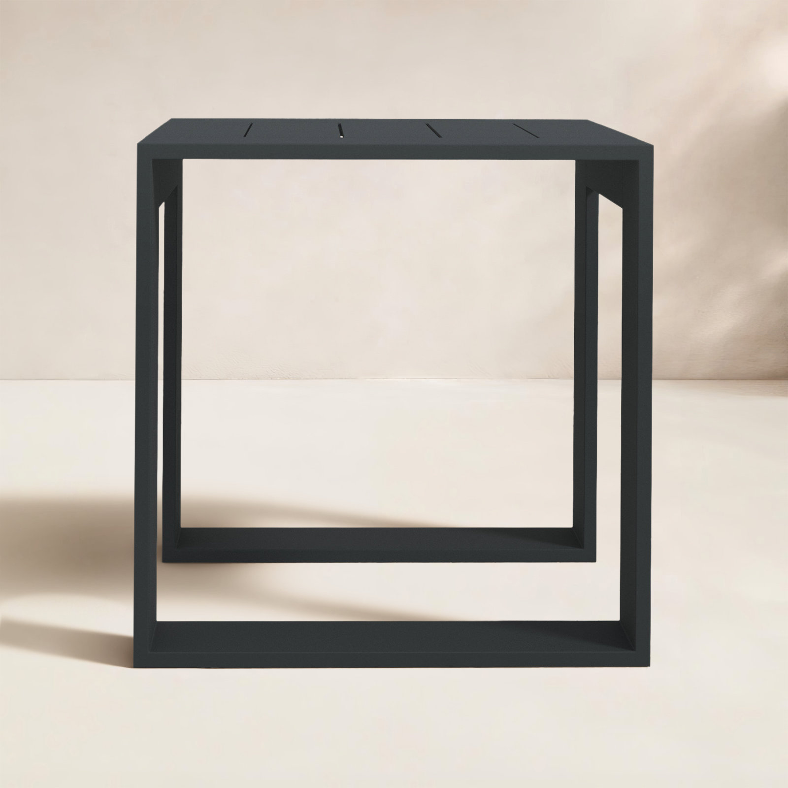 Dover 20" Powder Coated Aluminum Side Table, Slate