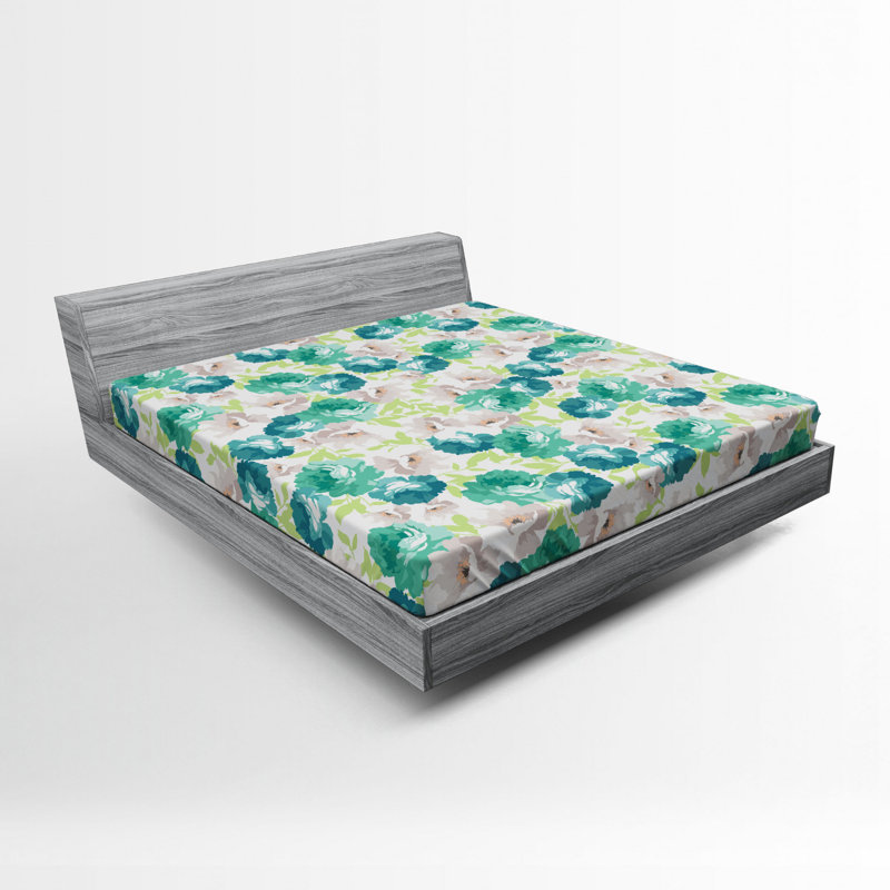 Microfiber Floral Fitted Sheet, Full Fitted Sheet
