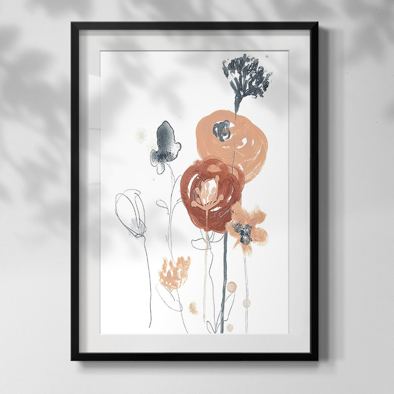 «Terracotta Drift II», reproduction encadrée, Blanc, Papier avec cadre noir
