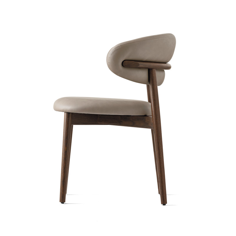 Chaise rembourrée Oleandro avec base en métal, Boue brune, Fumée