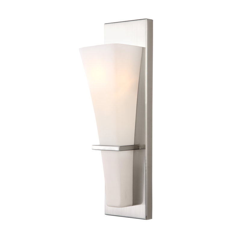 Barre d’éclairage de salle de bain 1 lumières dickerson, Nickel brossé