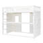 Lit mezzanine avec lit simple en bois massif blanc et chambre à coucher élégante, cadre relaxant la nuit-321253601-321253631