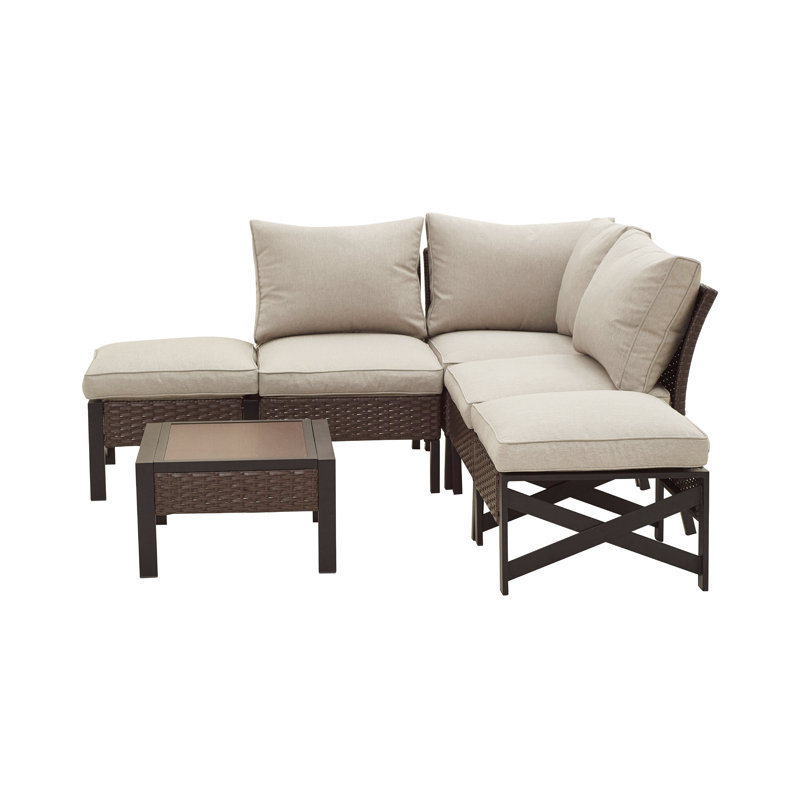 Ajai 3 - Person Modular Patio Conversation Sets with Cushions