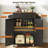 Small Kitchen Island with Storage Cabinet and Drawer, Rolling Kitchen Cart on Wheels with Spice Rack and Towel Rack-1161057505