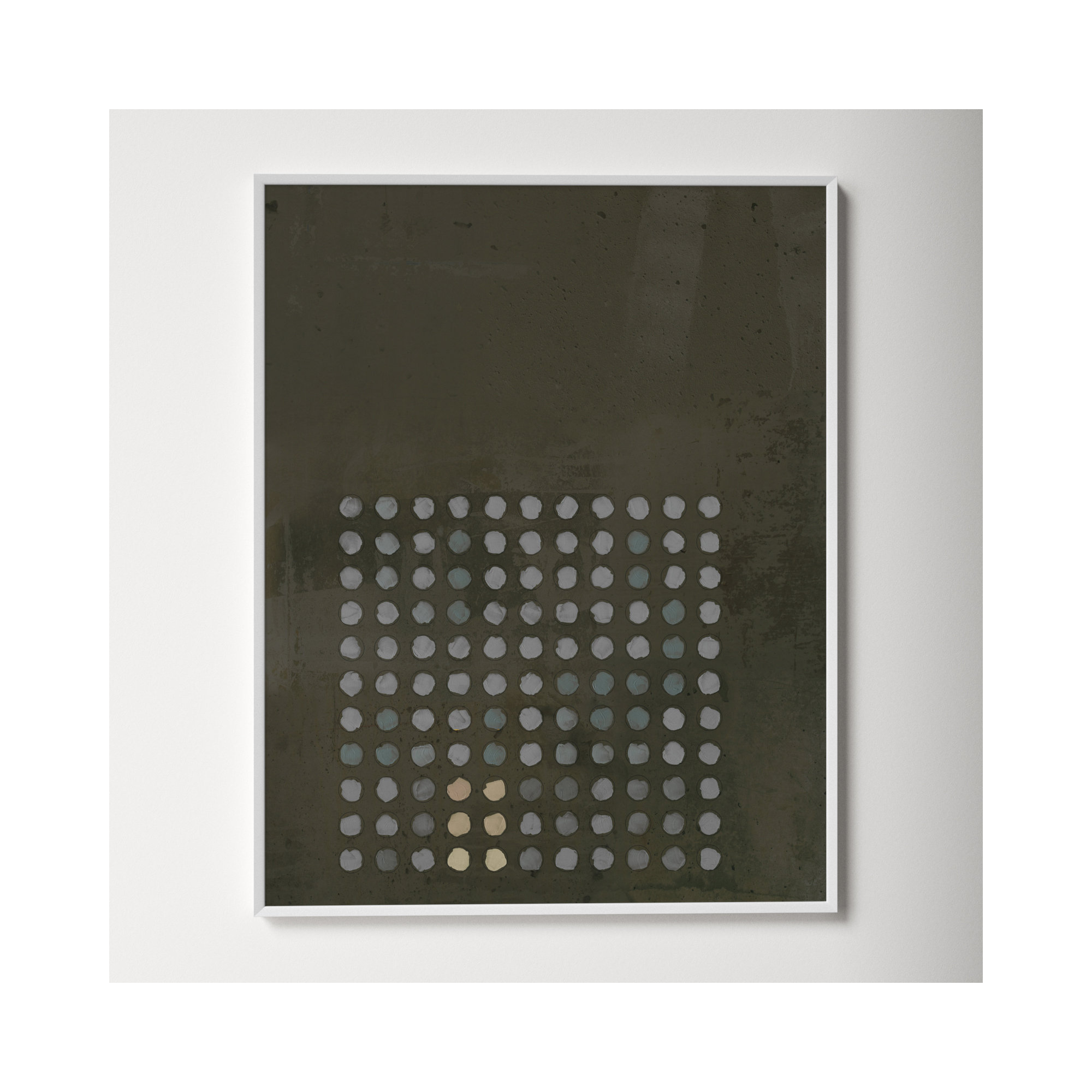 Circles In Squares 13 by Jacques Pilon, White, 38" H x 30" W x 1.25" D
