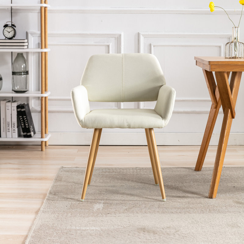 Upholstered Armchair, Beige Linen
