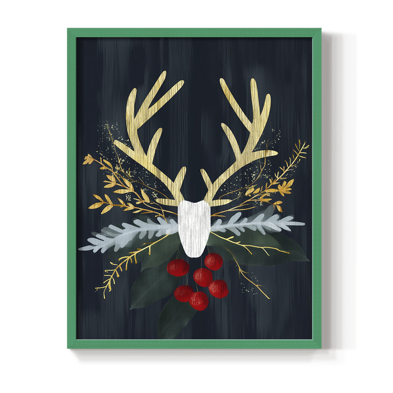 Reproduction encadrée - bois massif, H 21 po x l 17 po, Vert