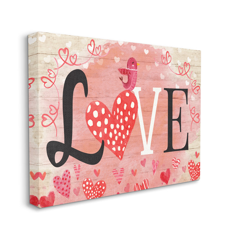 «Romantic Love», Art graphique sur toile tendue, H 16 po x l 20 po x P 1,5 po