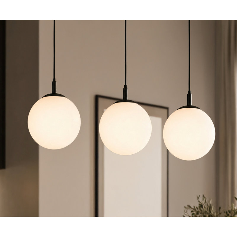 Triple luminaire suspendu Altia, Noir