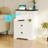 Night Stand with Charging Station,Bedside Table with 2 Drawers,Farmhouse End Table and Nightstand,Small Side Table for Bedroom,Living Room (White-Magnetic Locking, 1-Pcs)