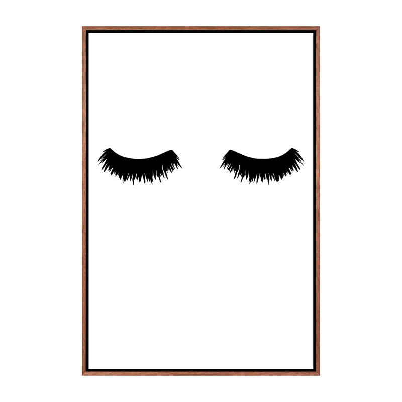 Lash Bold - impression d'art graphique, Pas de tapis, H 26 po x l 18 po x 1,5 po, Toile avec cadre brun