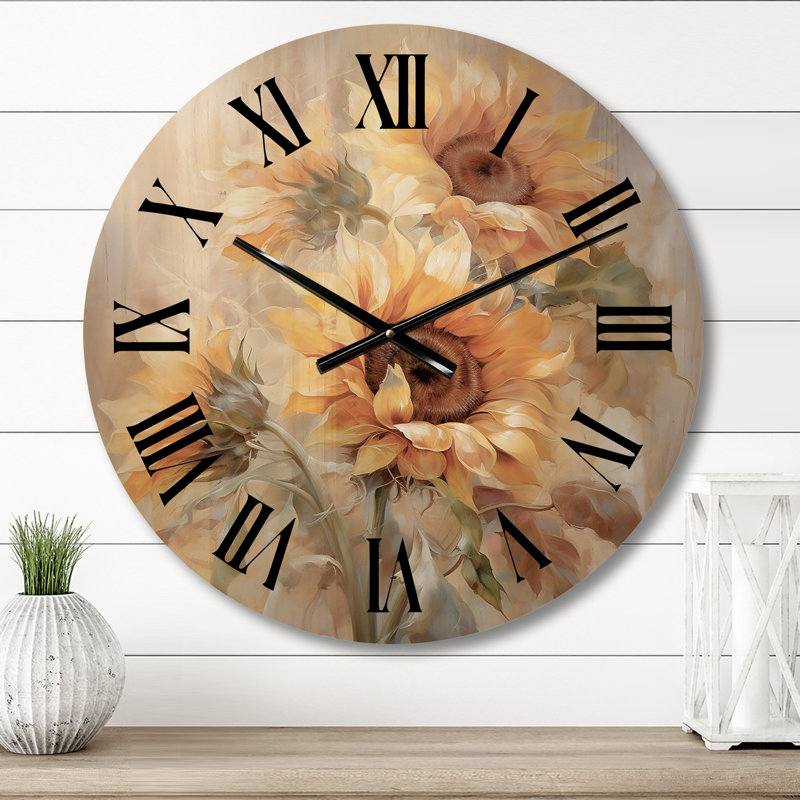 Horloge murale en bois massif Nivedita, Moyenne