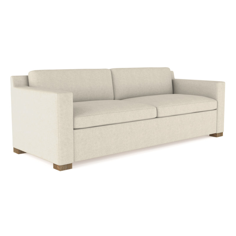 Causeuse Mercer, Huître de lin Box Weave, H 33,5 po x l 72 po x P 39 po, Patiné