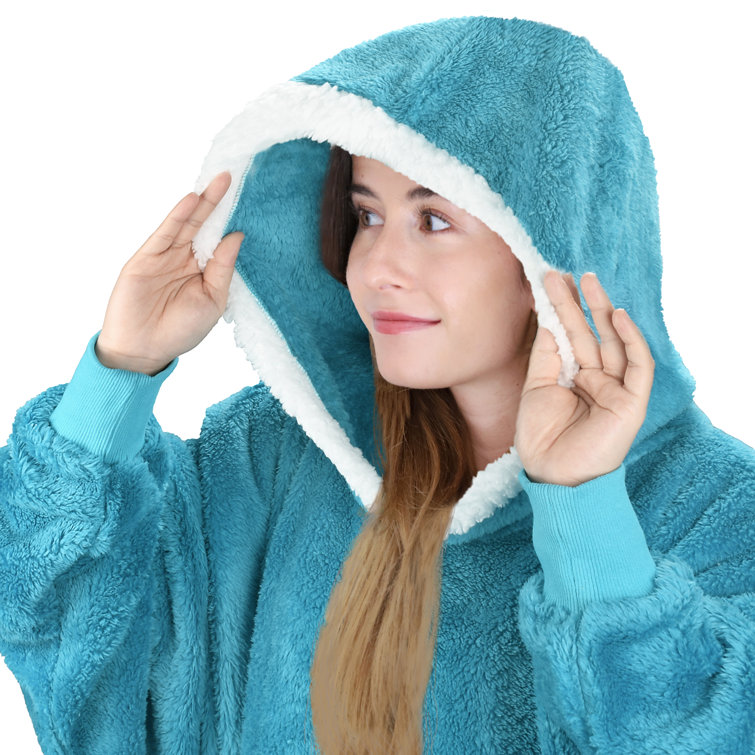 Tirrinia Oversized Wearable Blanket Hoodie Sherpa Fleece for Adults as A  Gift, Big & Warm Blanket Sweatshirt Giant Pocket both Indoors & Outdoors  Men Women Teenagers Wife Girlfriend
