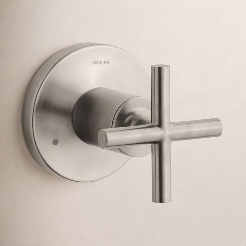 Purist Transfer Valve Trim with Cross Handle, Vibrant Brushed Nickel