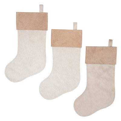 Cowhide Stockings with Suede Leather Cuff