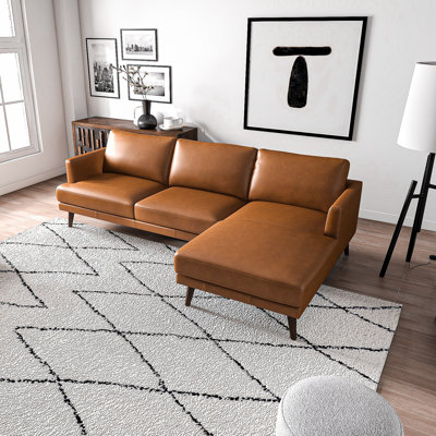 105 Wide Upholstery  Real Skin Sofa & Chaise -  George Oliver, E5F8DB1561464FA49890AB3B7C5E7524
