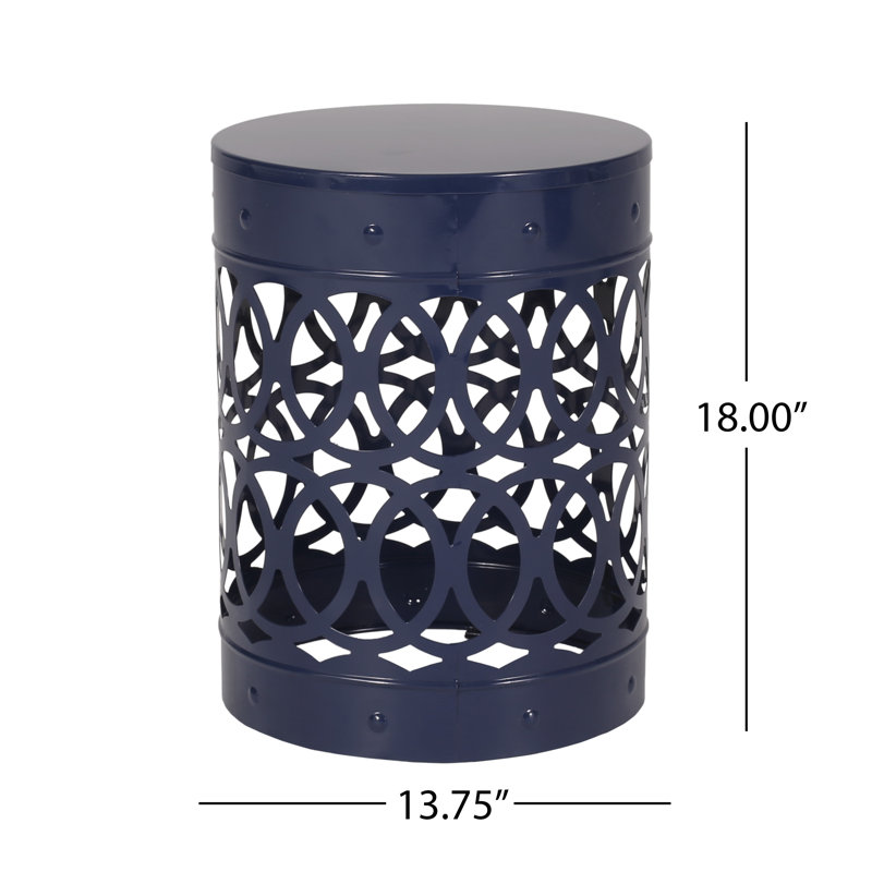 Braydin Iron Top End Table, Blue