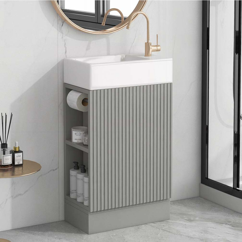 Meuble-lavabo 18,6 po avec lavabo, Gris