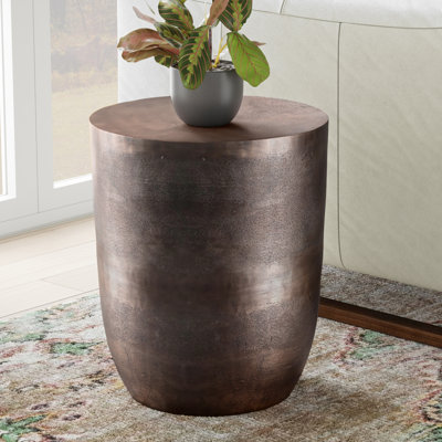 Morris 16.5"W Cast Aluminum Contemporary Round Accent Table