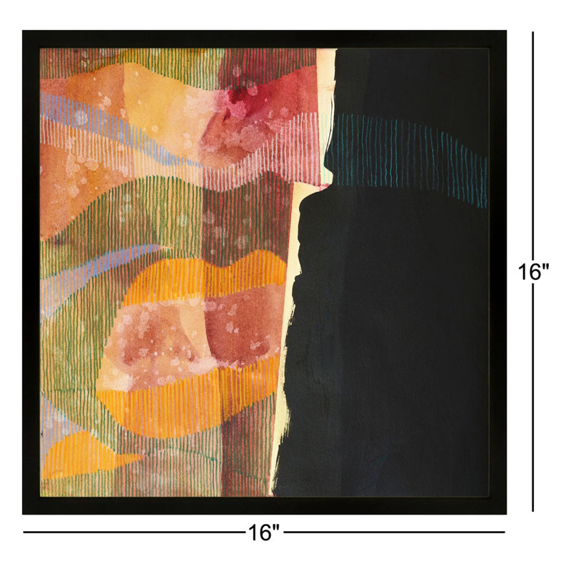 Delta Wave 1 Painting by Jacques Pilon, Black Framed, 16" H x 16" W