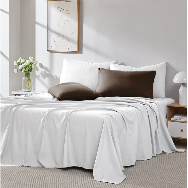 Ensemble de 2 taies d'oreiller Southshore Fine Linens Vilano Springs, couleur brun chocolat, en microfibre doublement brossée 110 g/m², fermeture portefeuille, infroissable et lavable à la machine, 2 taies d'oreiller, format Queen/Standard