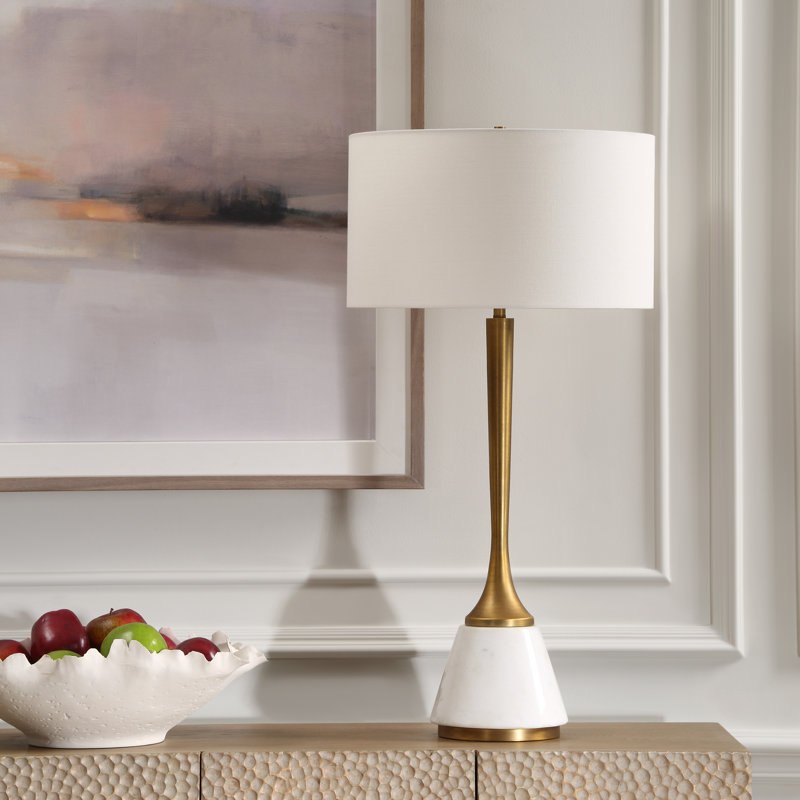Pizanie White Marble Table Lamp